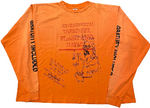 HMDD 'Gratuity Included' Distressed Orange Longsleeve