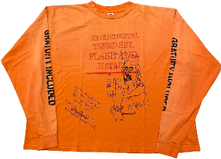 HMDD 'Gratuity Included' Distressed Orange Longsleeve