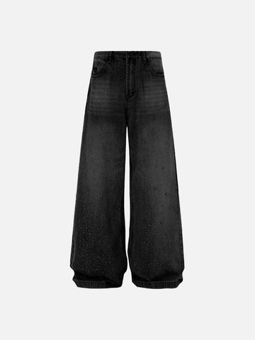 AELFRIC EDEN RHINESTONE BAGGY JEANS 'BLACK'