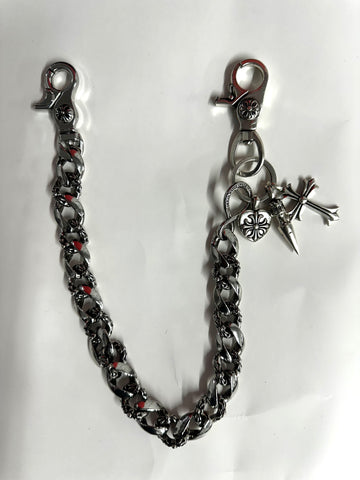 Chrome Hearts Inspired Heart/Dagger/Cross Wallet Chain