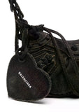 Balenciaga Le Cagole XS Shoulder Bag (Washed Denim Swarovski)