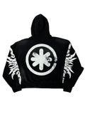 LOSTSHDWS Distressed Logo Zip-Up Hoodie Black