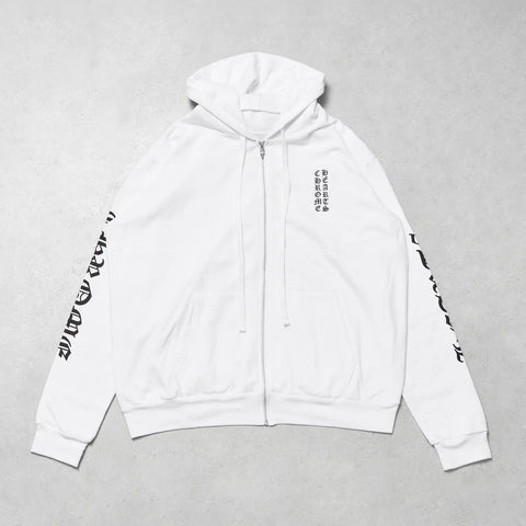 Chrome Hearts Monogram Vertical Logo Hoodie 'White'
