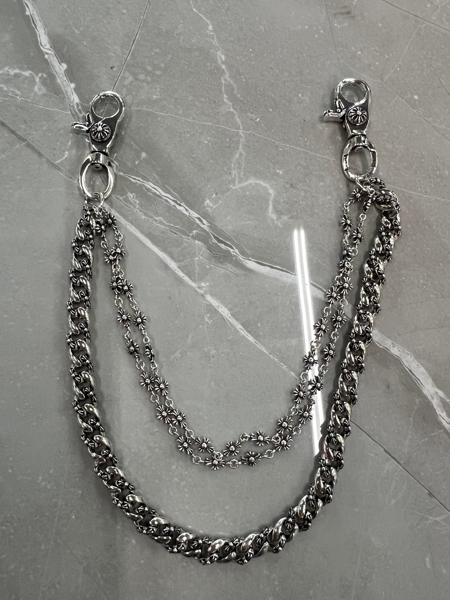 Triple Chrome Heart Wallet Chain – Token Miami