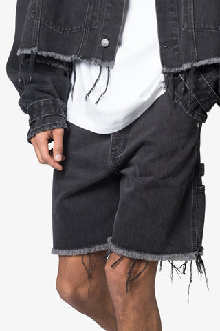 Frayed Denim Shorts 'Washed Black'