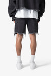 Frayed Denim Shorts 'Washed Black'