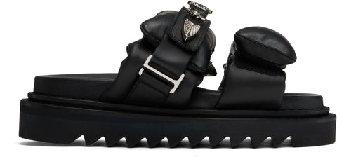 Toga Virilis BlackPadded Leather Sandals