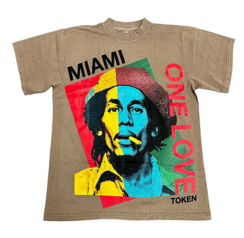 Token Bob Marley 'One Love' Brown Tee