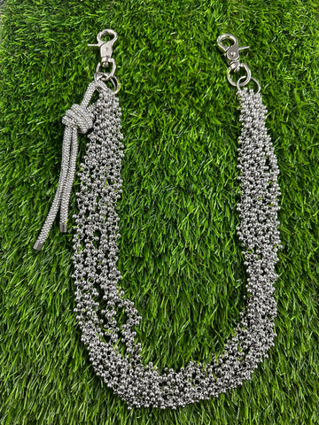 Triple Beaded Wallet Chain w/ Rhinestone Knot Wallet Chain