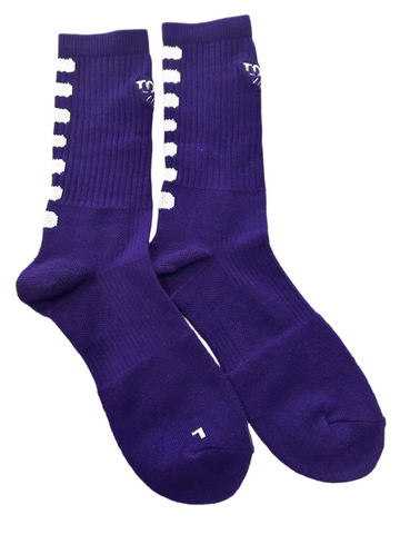 TOKEN LONG SOCKS 'Purple/White'
