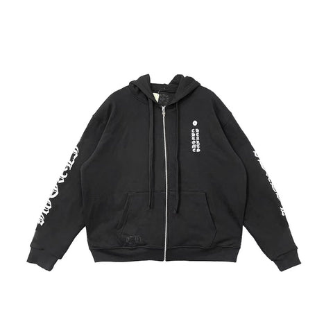 Chrome Hearts Script Logo Zip Up Hoodie