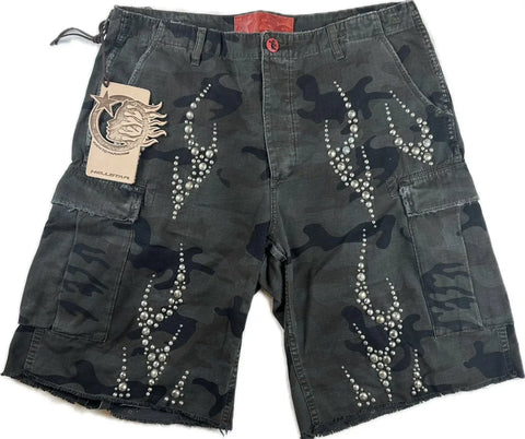 Hellstar Black Camo Cargo Shorts