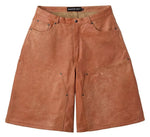 Peach Leather Shorts