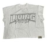 Living To Die Crop Sleeve Tee 'White'