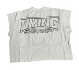 Living To Die Crop Sleeve Tee 'White'