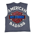 "AMERCIAN BADASS" CUT-OFF SHIRT STEEL