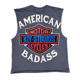 "AMERCIAN BADASS" CUT-OFF SHIRT STEEL