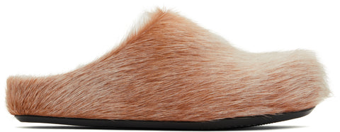 Marni Off-White & Orange Fussbett Sabot Slip-On Loafers