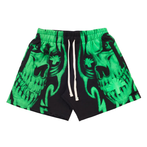 Vertabrae Skull Shorts 'Green'