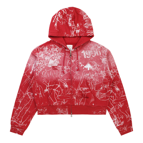 Vertabrae Silo Sketch Zip-Up Hoodie Red