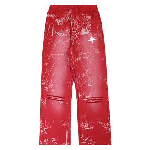 Vertabrae Silo Sketch Sweatpants Red