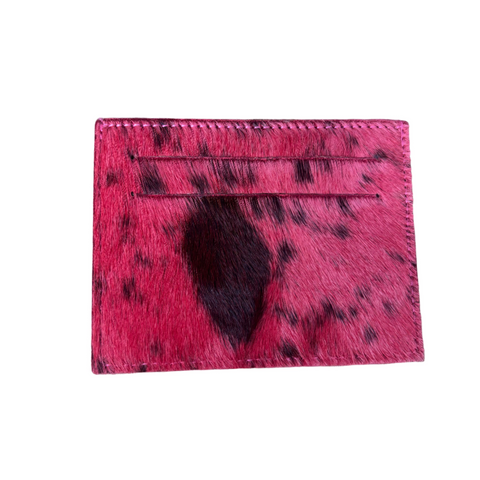 Cowhide Card Holder - Red