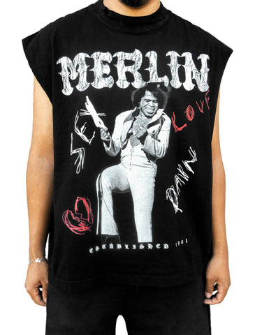 Merlin J. Brown Sleeveless Tee