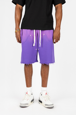 Acid Wash Carpenter Shorts (Purple)
