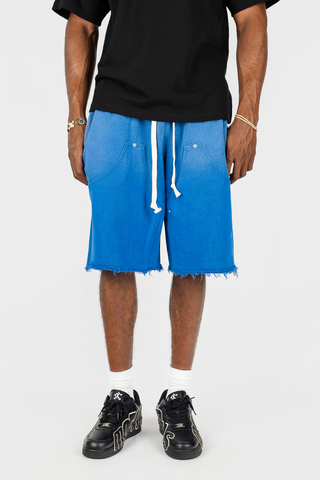Acid Wash Carpenter Shorts (Blue)