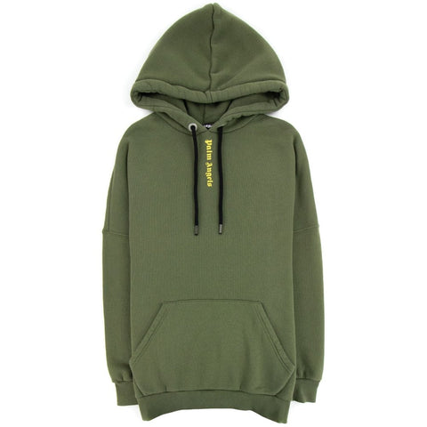 Palm Angels Logo Over Hoodie Military Green