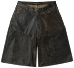 Rusted Chocolate Leather Shorts