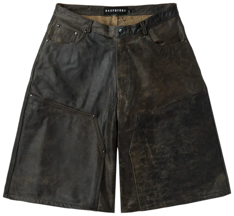 Rusted Chocolate Leather Shorts