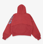 Reconstructed Folded Zip Hoodie 'Red'