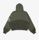 Reconstructed Folded Zip Hoodie 'Green'