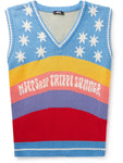 Striped Jacquard-Knit Cotton Sweater Vest