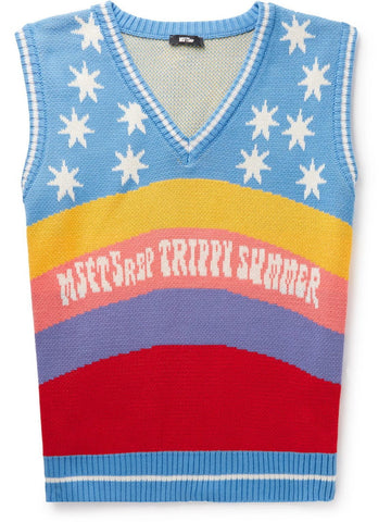 Striped Jacquard-Knit Cotton Sweater Vest