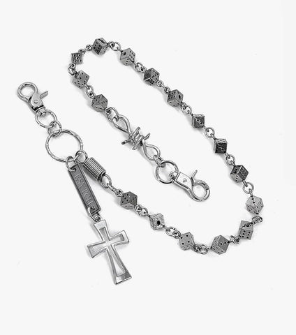 Diced Link w/ Gothic Cross Wallet Chain