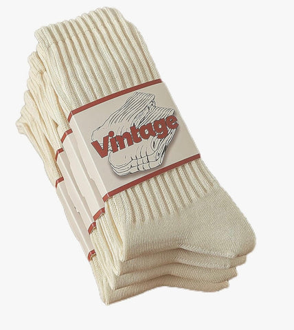 Vintage Long Tube Socks 'Off-White' (Each)