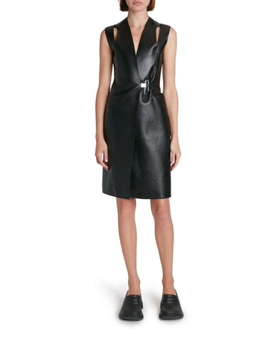 Givenchy Cutout Shoulder Padlock Leather Dress