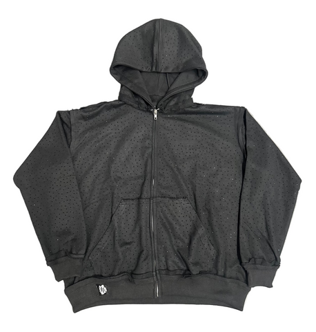 Plastik Black Rhinestone Hoodie