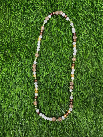 Kool Linxz Neutral/Olive Mixed Bead Necklace