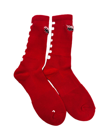 TOKEN LONG SOCKS 'Red/White'