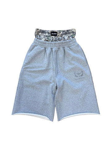 Grey Raw Hem Boxer Shorts