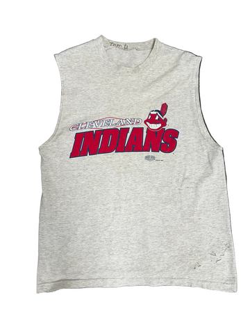 VINTAGE DISTRESSED CLEVELAND INDIANS SLEEVELESS TEE