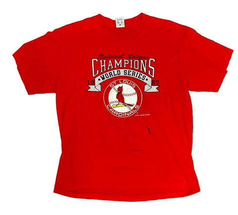 VINTAGE ST. LOUIS CARDINALS 1987 CHAMPION TEE