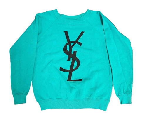 BOOTLEG YSL Teal Crewneck