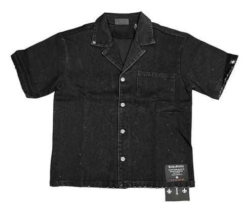 R&G BLACK RHINESTONE SHIRT