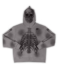 Skeleton Full Zip Hoodie 'Smokey Rhinestone'