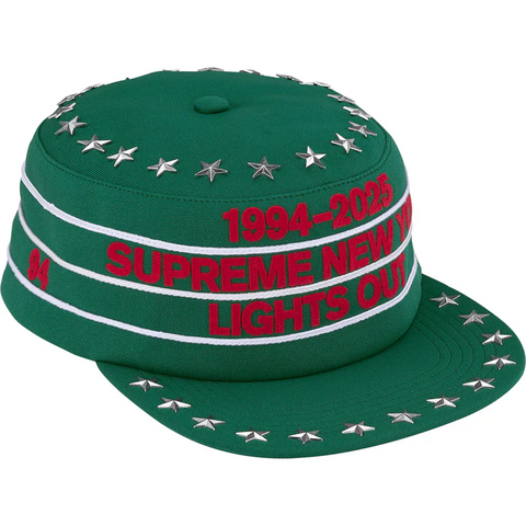 Stars Studded Pillbox Hat (Green)