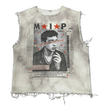 "A Fragment Of Feelings" Frayed Sleeveless Tee (Dirty White)